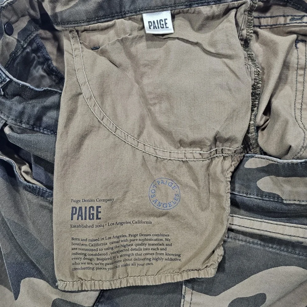 Mens Paige Normandie‎ size 32 Green Camo Slim Straight Stretch Pants